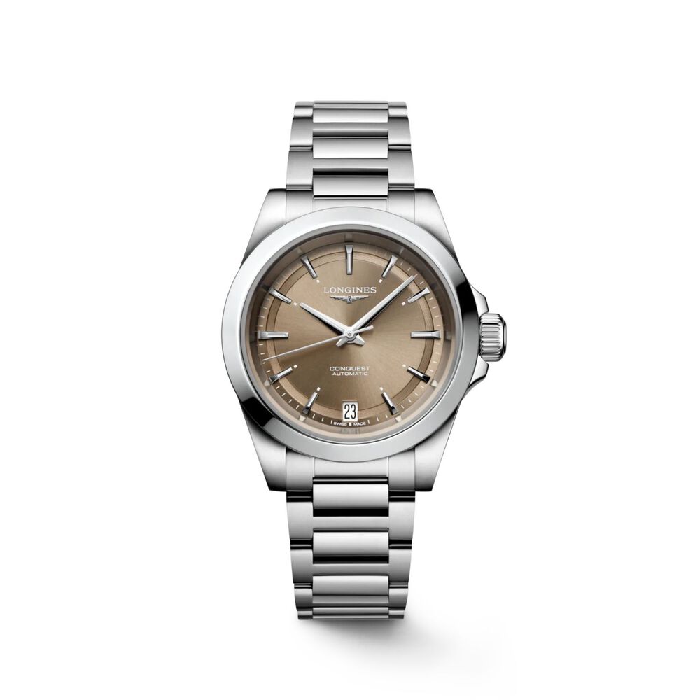 Longines Conquest 2023 34mm Sunray Brown Steel Case & Bracelet Ladies' Watch image number 0