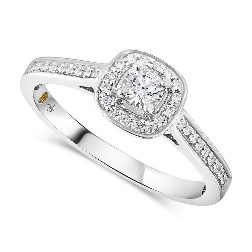 Northern Star 0.30ct Diamond Halo 18ct White Gold Ring