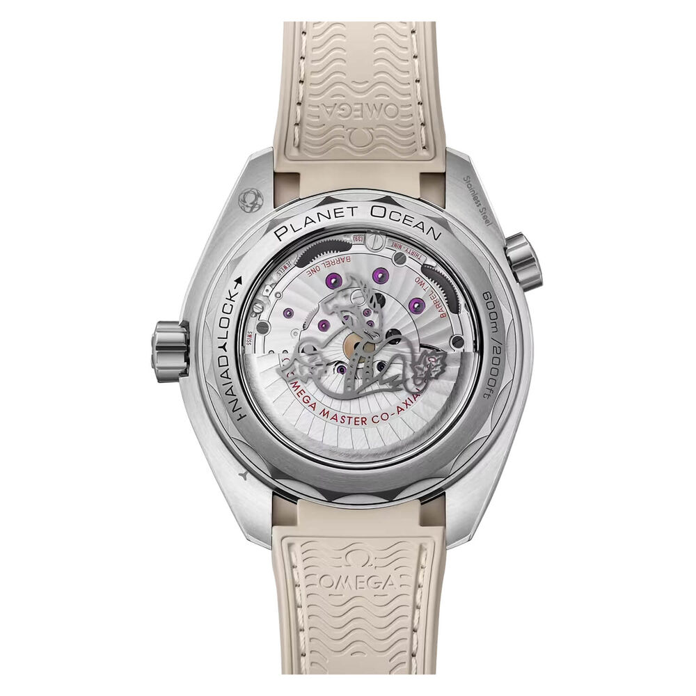 OMEGA Seamaster Planet Ocean 600M 43.5mm Beige Dial Rubber Strap Watch image number 1