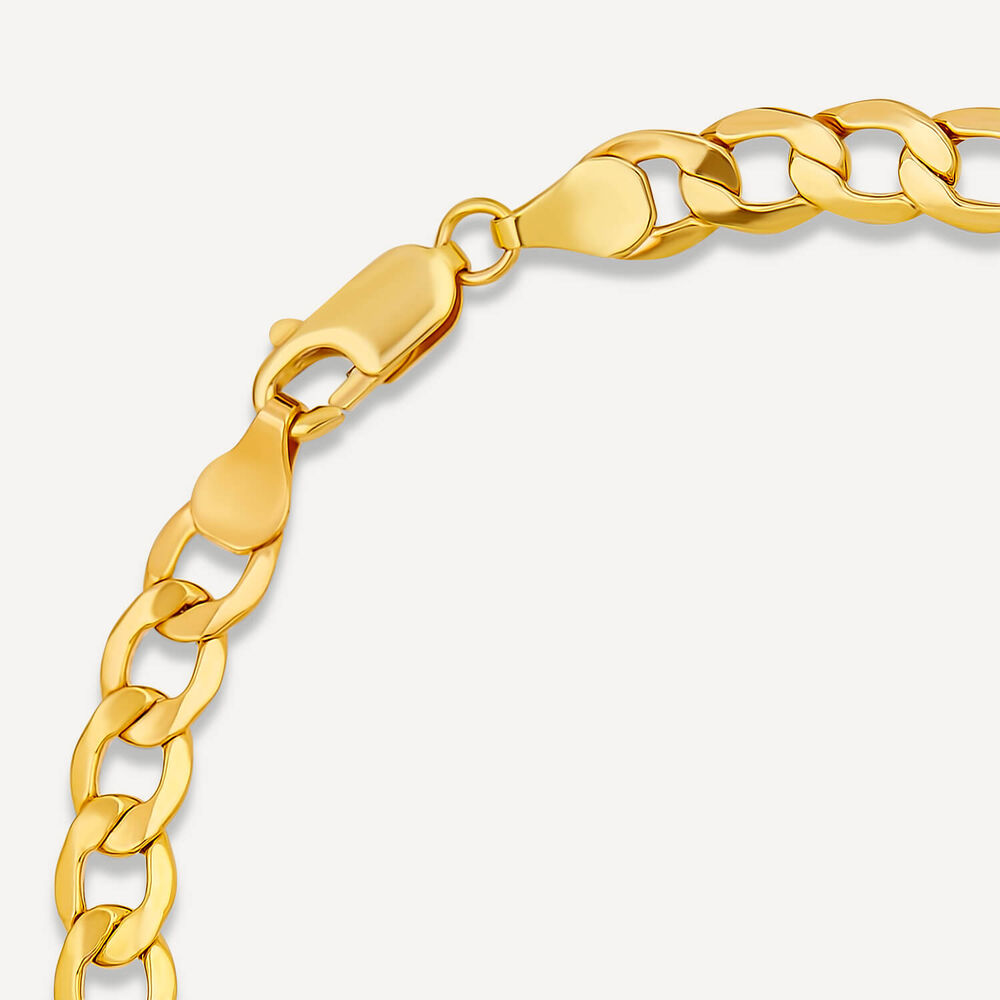 9ct Yellow Gold Six Sided Curb Chain Bracelet image number 3