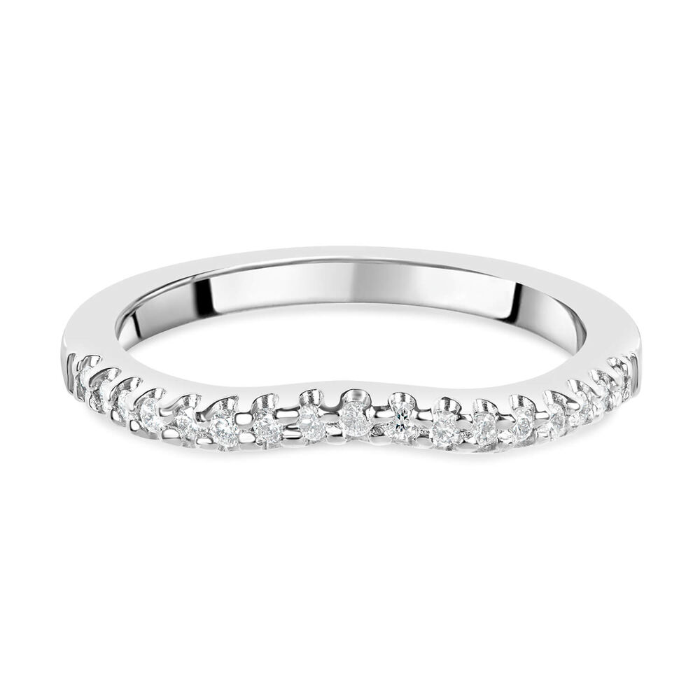 Ladies' 18ct white gold 0.16 carat diamond shaped 2mm wedding ring image number 7