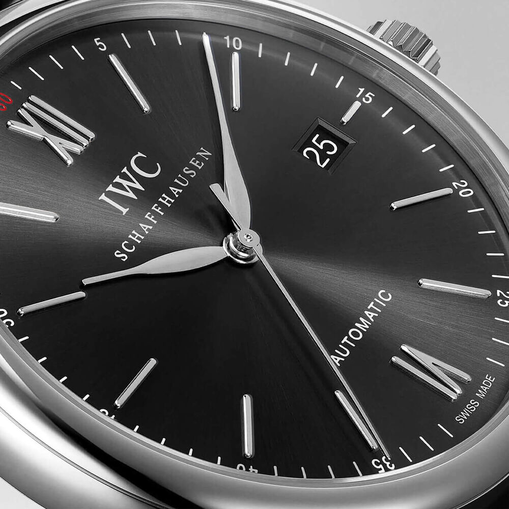 IWC Schaffhausen Portofino Automatic Black Dial Strap Watch image number 3