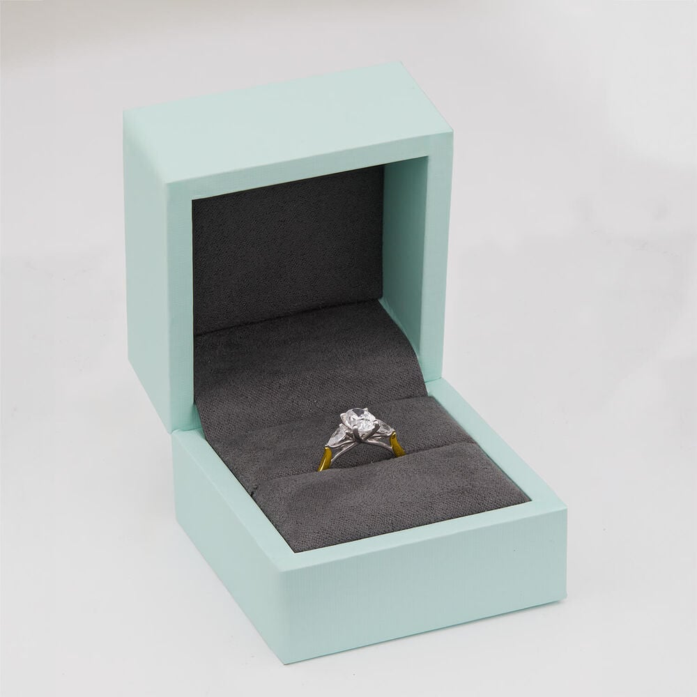 Born 18ct Yellow Gold 1.40ct Lab Grown Oval Centre & Pear Sides Diamond Ring image number 5