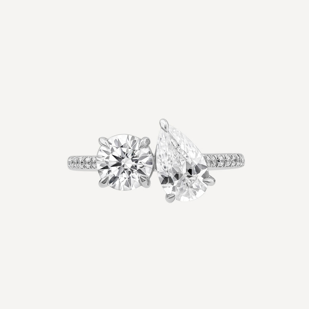 Born Platinum Toi Et Moi 2.15ct Lab Grown Pear & Brilliant Diamond Ring