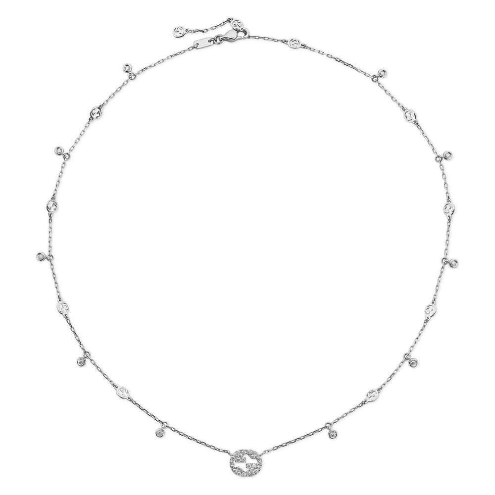Gucci Interlocking G White Gold Diamond Necklet