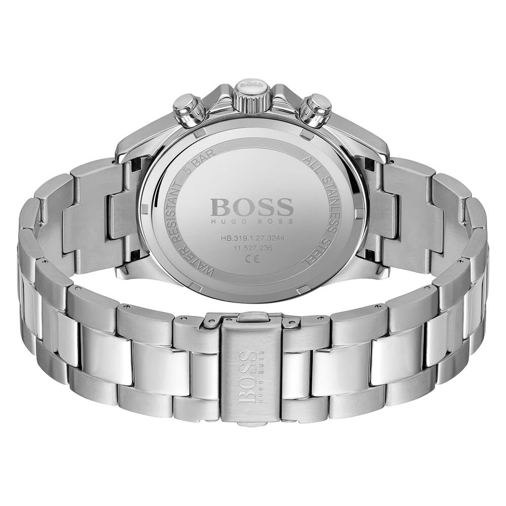 Hugo BOSS Hero 43mm White Dial Chronograph Bezel Steel Case Bracelet Watch image number 2