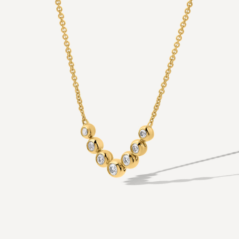 Born Granules 9ct Yellow Gold Lab Grown 0.20ct Round Diamond Necklet image number 1