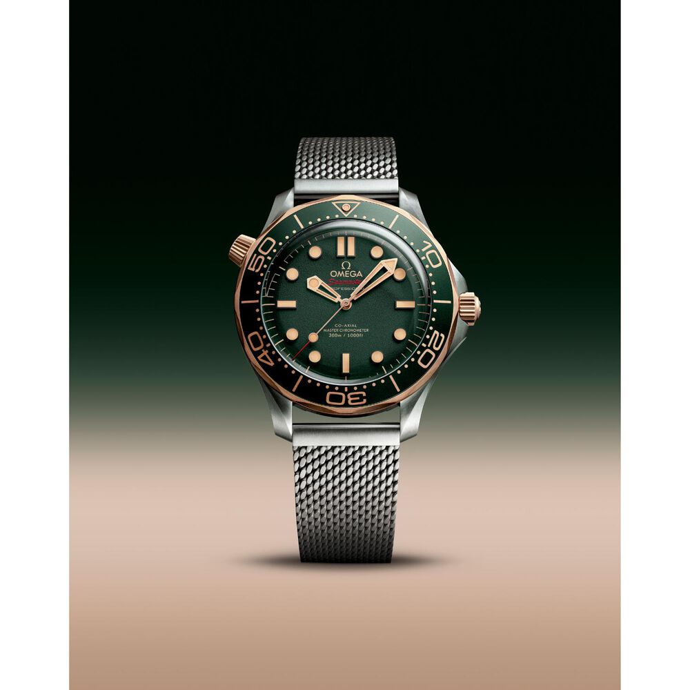 OMEGA Seamaster Diver 300M 42mm Green Dial Bronze Gold Titanium Case & Bracelet Watch image number 3