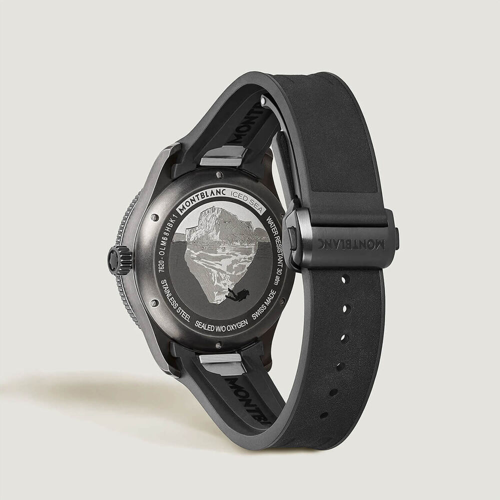 Montblanc Iced Sea Automatic Date 0 Oxygen 41mm Grey Dial Black Rubber Strap Watch image number 3