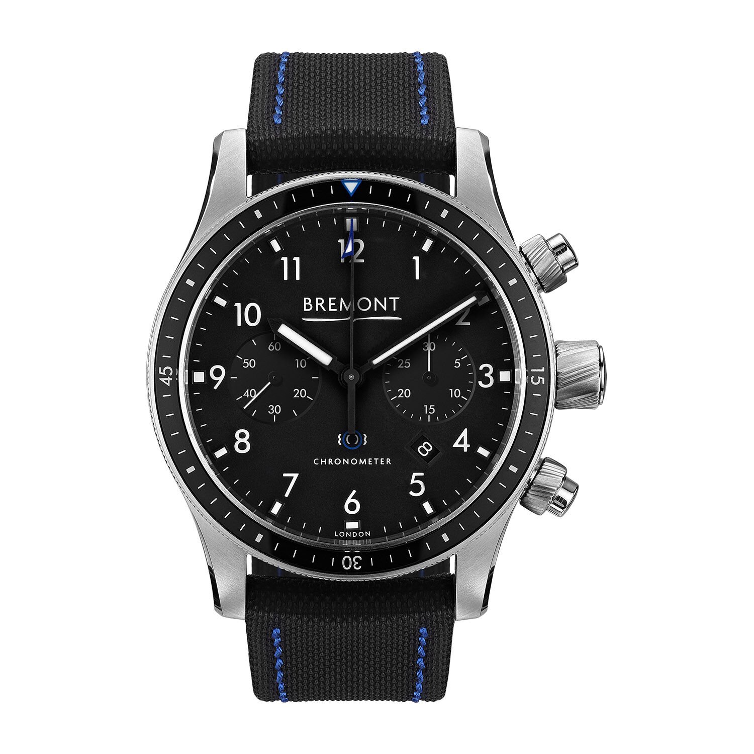 Bremont 247 Steel Black Dial Black Strap Gents Watch