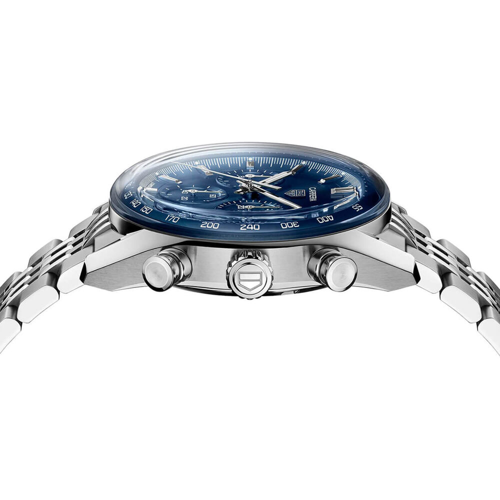 TAG Heuer Carerra Chronograph 41mm Blue Dial Steel Bracelet Watch image number 2