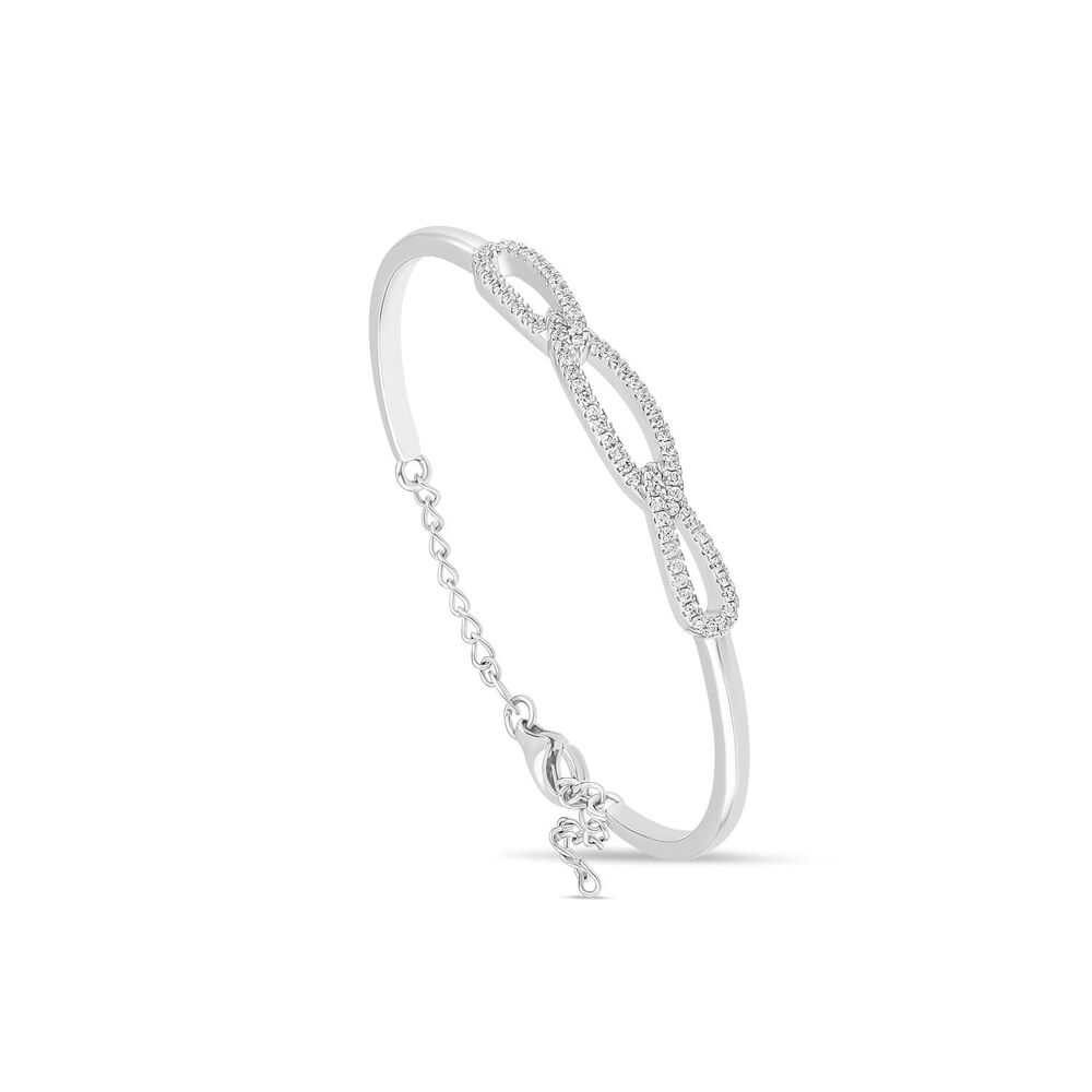 Sterling Silver Cubic Zirconia 3 Loop Bangle image number 0