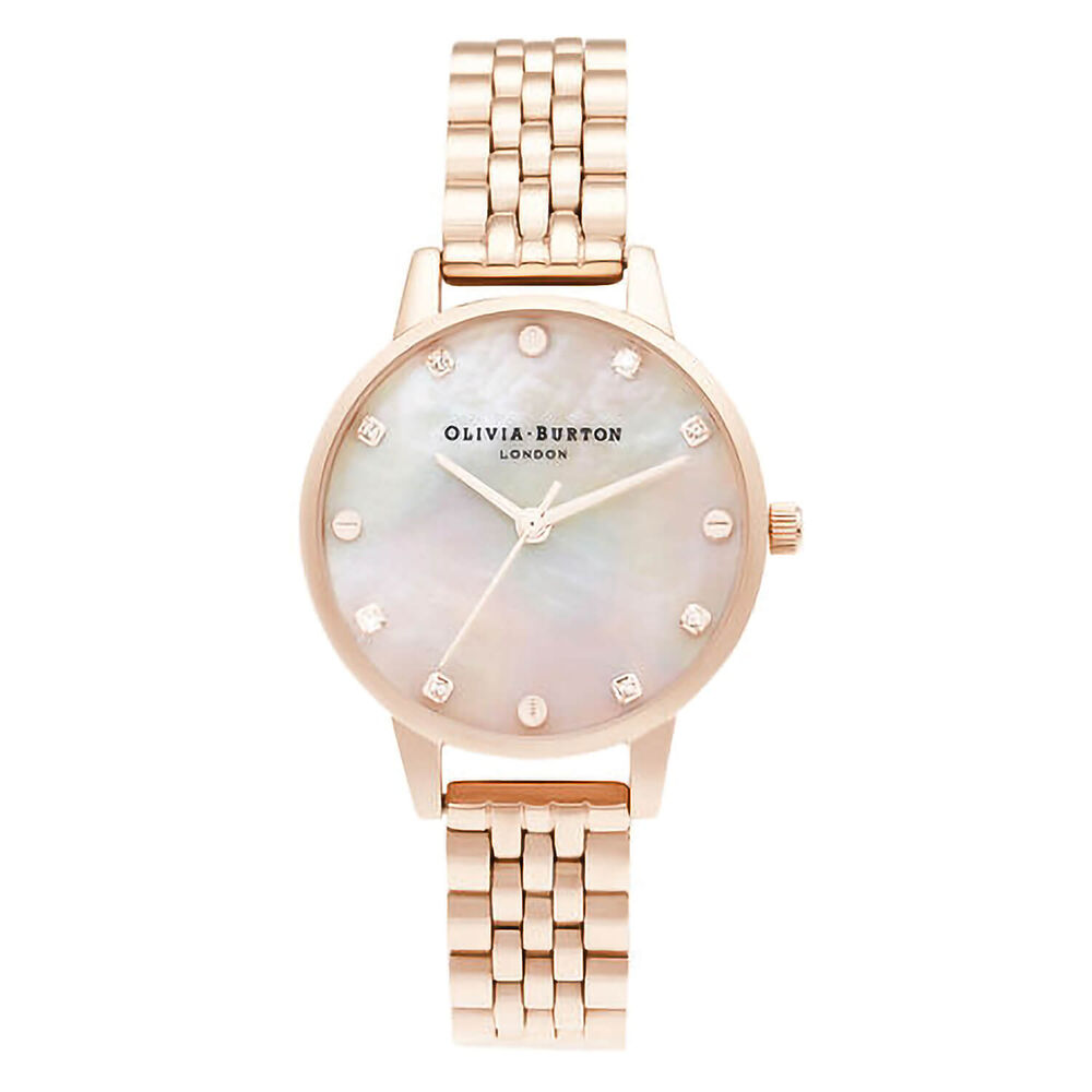 Olivia Burton Midi 30mm Mother of Pearl Dial Rose Gold Bracelet Watch