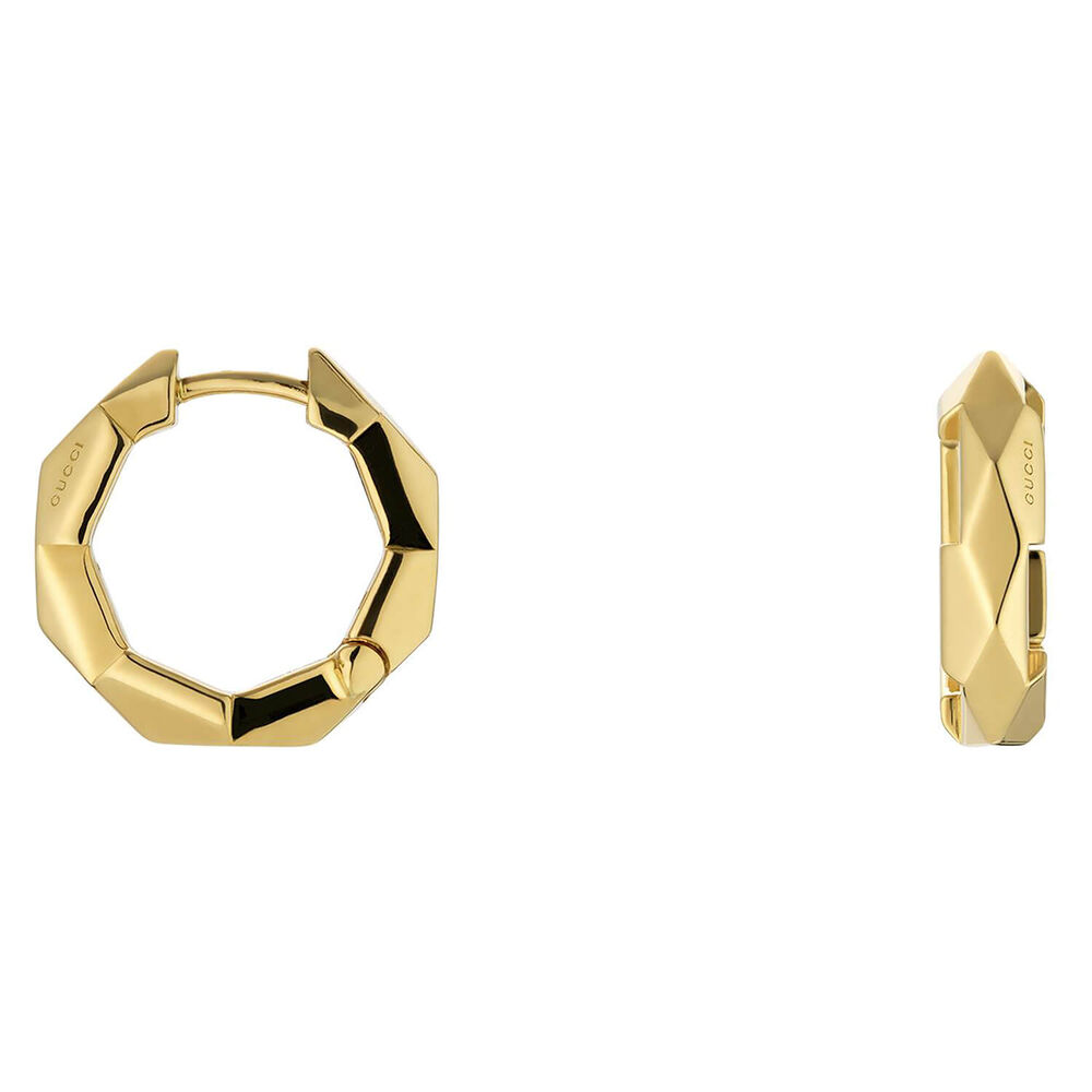 Gucci Link to Love 18ct Yellow Gold Studded Hoop Earrings