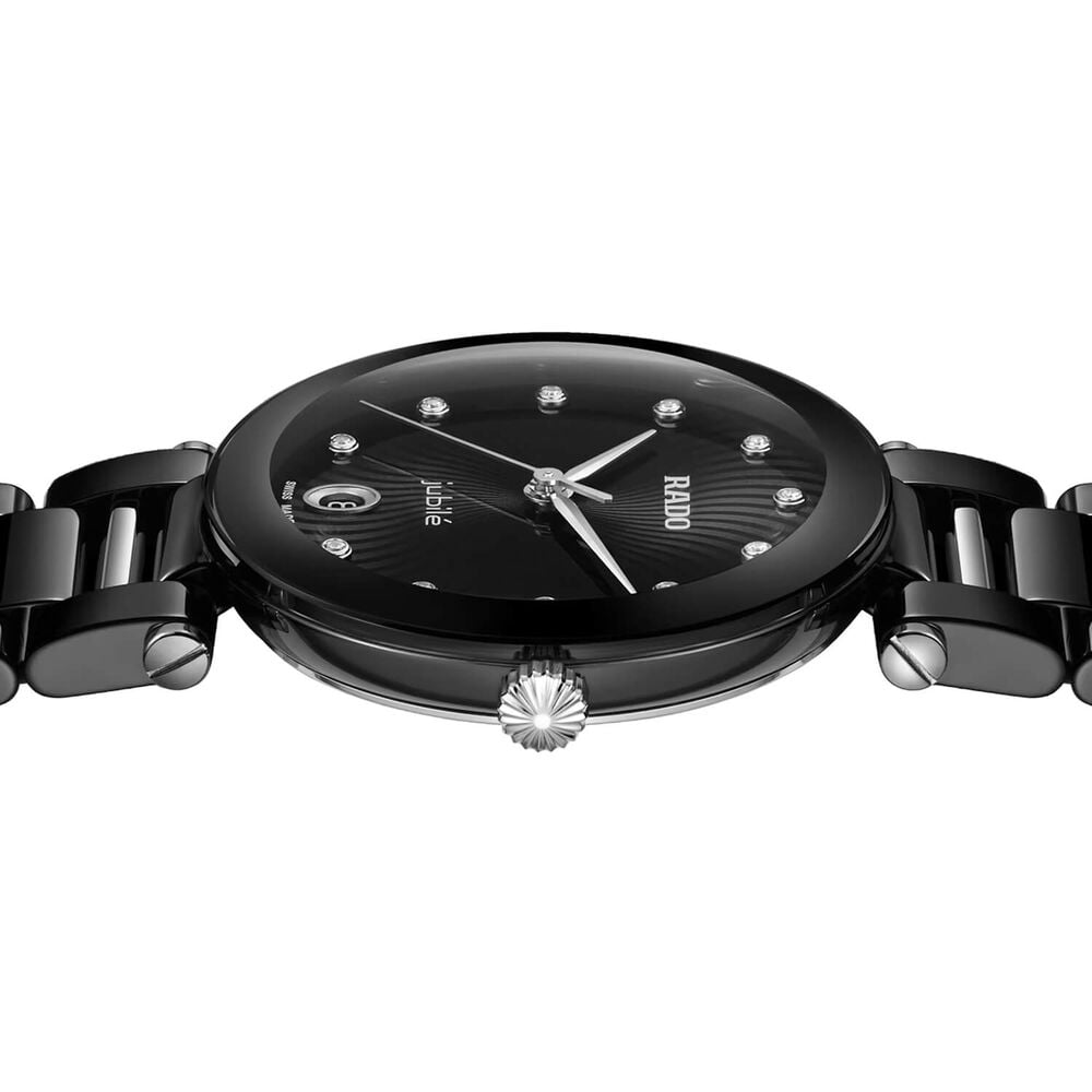 Rado LaCoupole Diamonds 31mm Black Dial High-Tech Ceramic Bracelet Watch image number 2