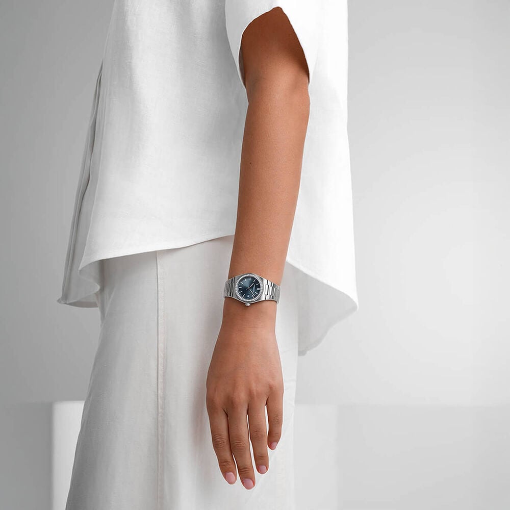 Raymond Weil A.R.T. 30mm Blue Dial Diamond Bezel Steel Bracelet Watch