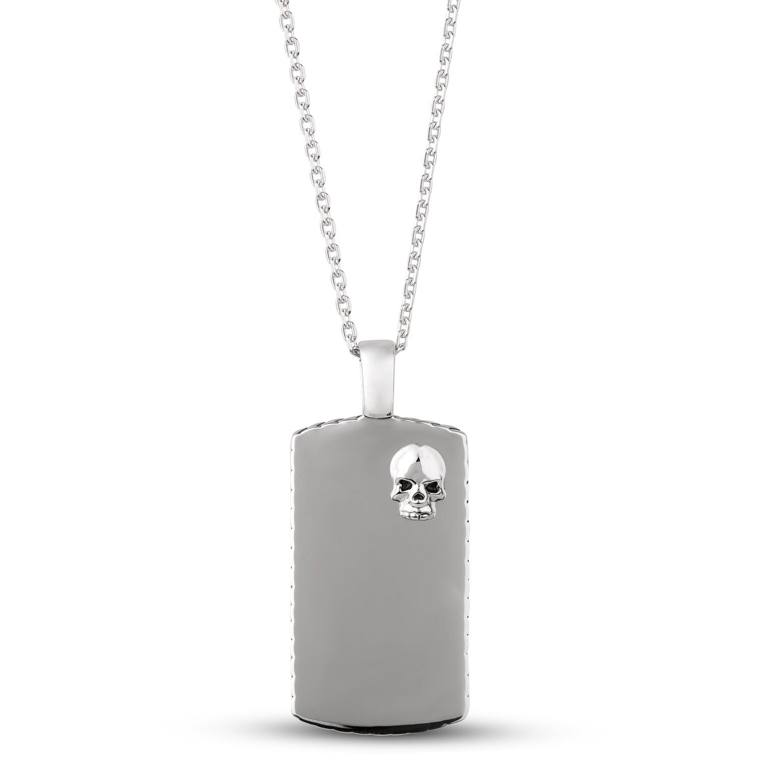 Skull dog top tag necklace