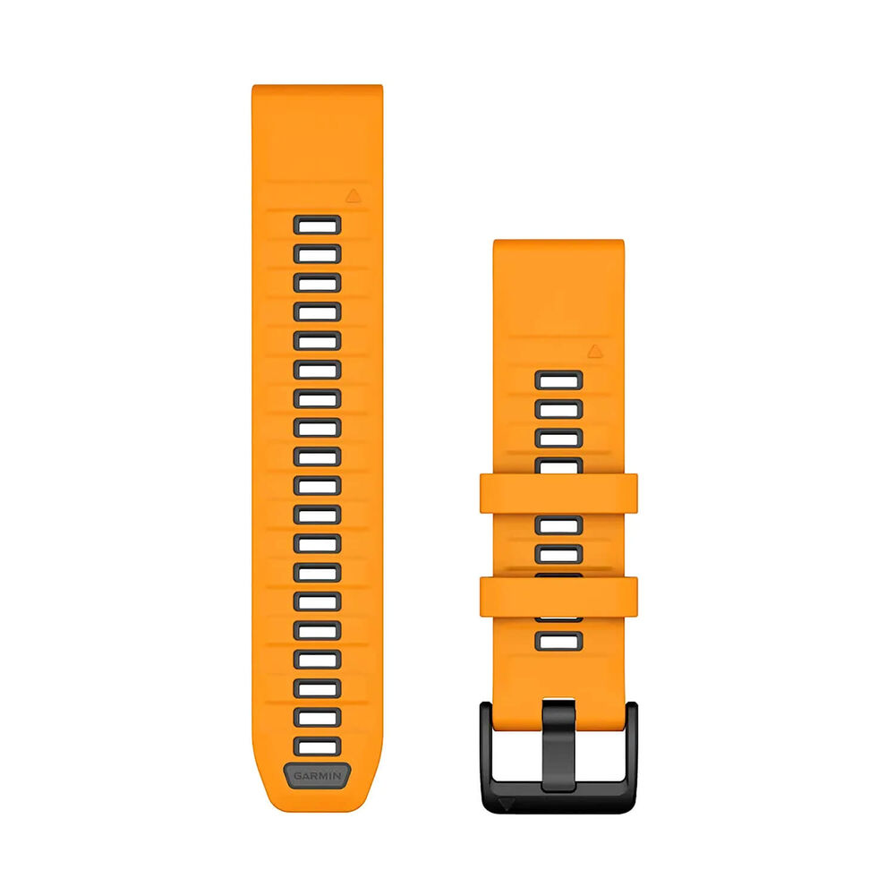 Garmin QuickFit® 22 Spark Orange & Graphite Silicone Watch Strap image number 0