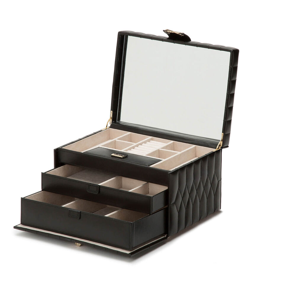 WOLF CAROLINE Black Medium Jewellery Case image number 2