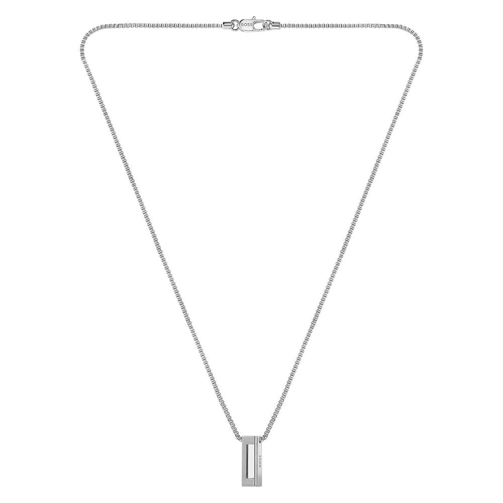 BOSS Candor Brushed & Polished Steel Necklace image number 0