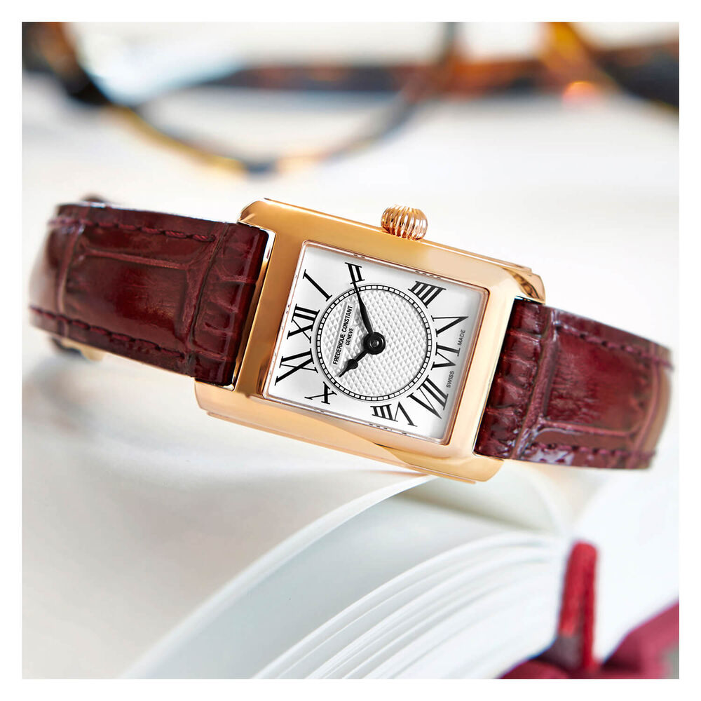 Frederique Constant Classics Carree Red Leather Strap Ladies Watch image number 3