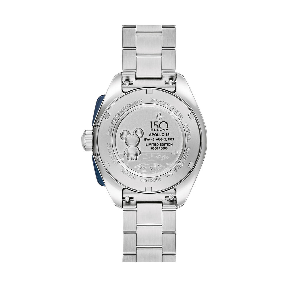Bulova Lumar Pilot Timascus 43mm Blue Dial Steel Bracelet Watch image number 3