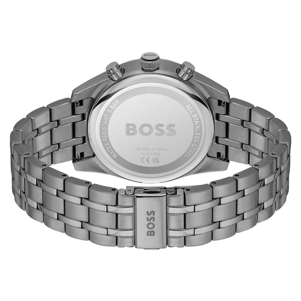 BOSS Skytraveller Chronograph 44mm Grey Dial Steel Bracelet Watch image number 2