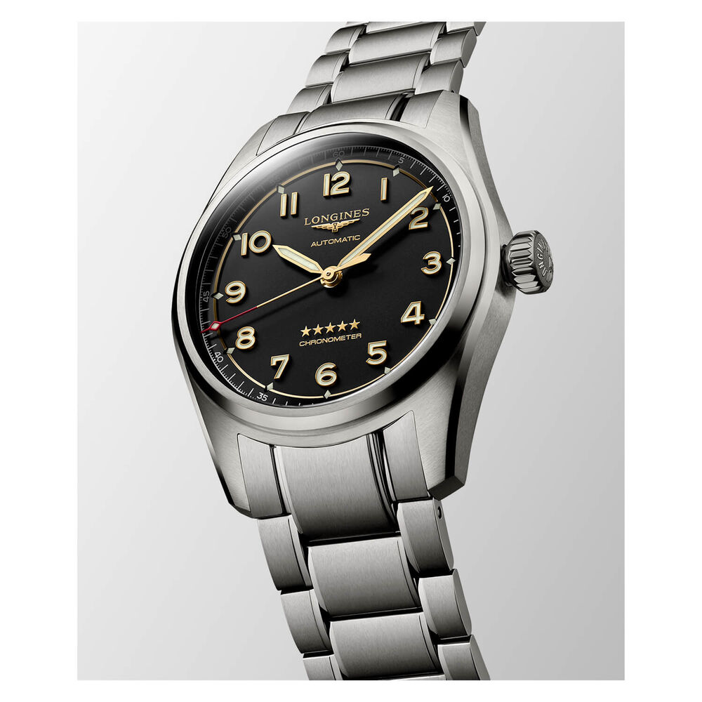 Longines Spirit 40mm Automatic Grey Dial Titanium Case Bracelet Watch image number 9