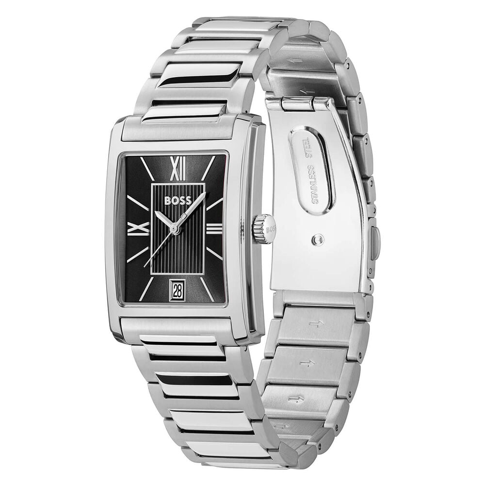 BOSS Principle Dress 28x39mm Black Dial Stainless Steel Bracelet Watch image number 2