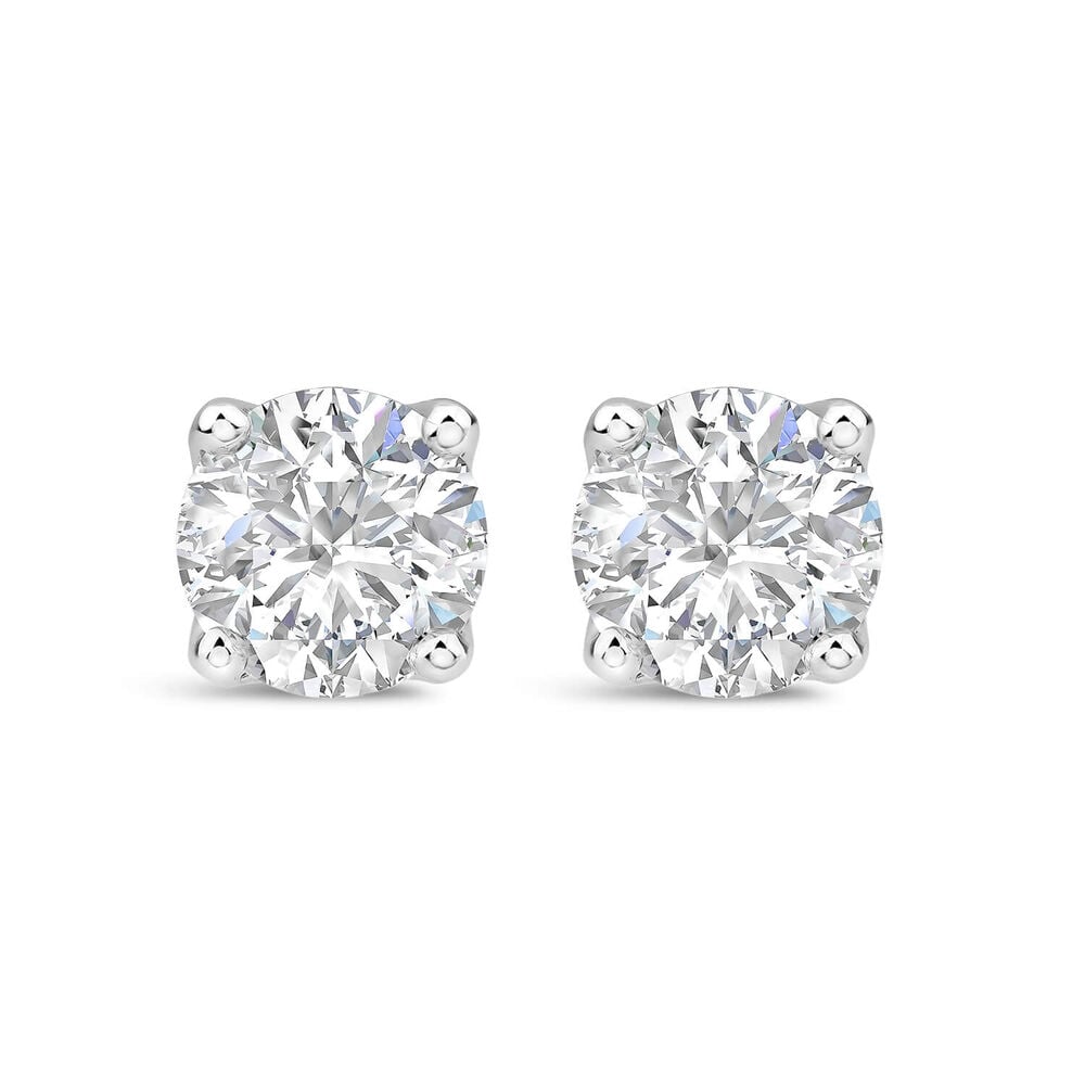 Born 18ct White Gold 1.4ct Lab Grown Round Diamond Stud Earrings image number 0