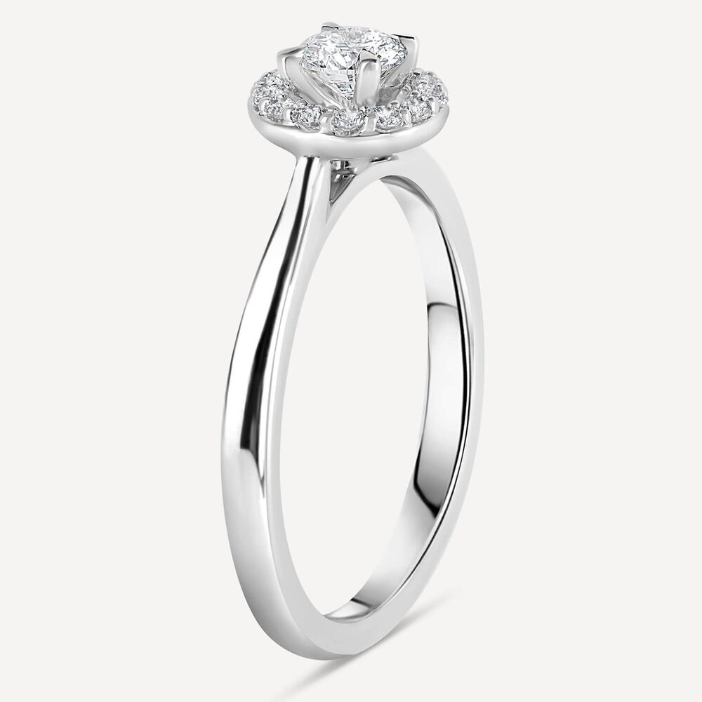 Platinum 0.43ct Amia Diamond Halo Ring image number 5