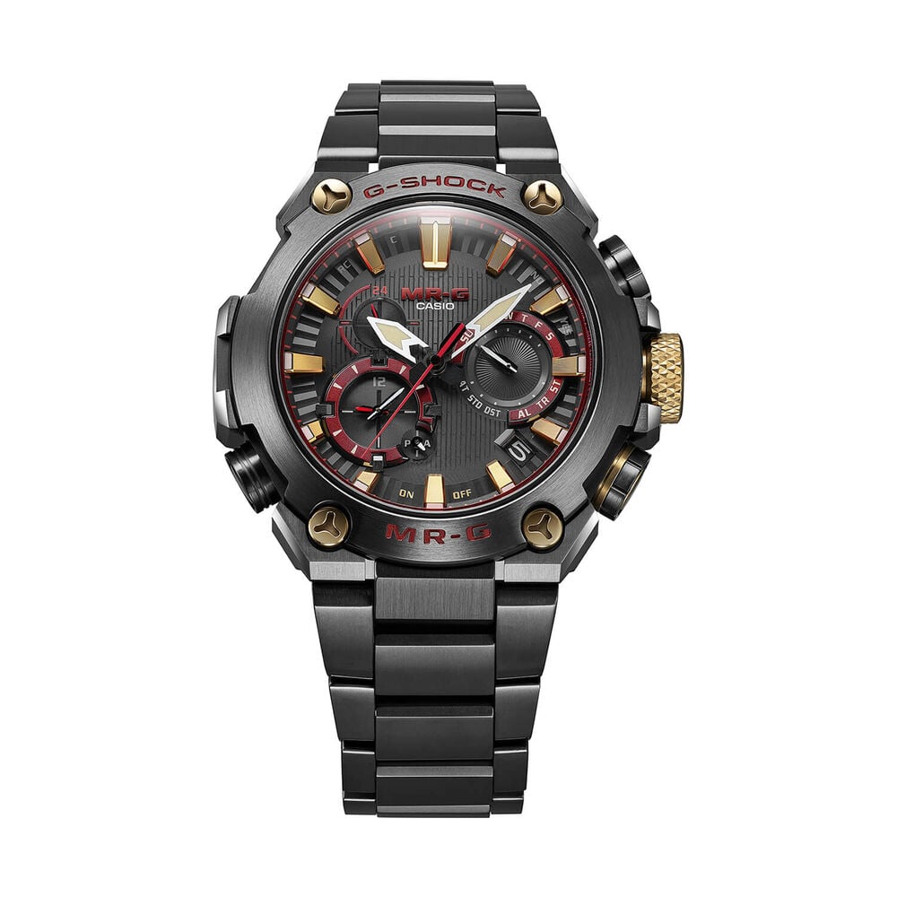 G-SHOCK MR-G 54.7mm Black & Red Dial Titanium Bracelet Watch image number 1