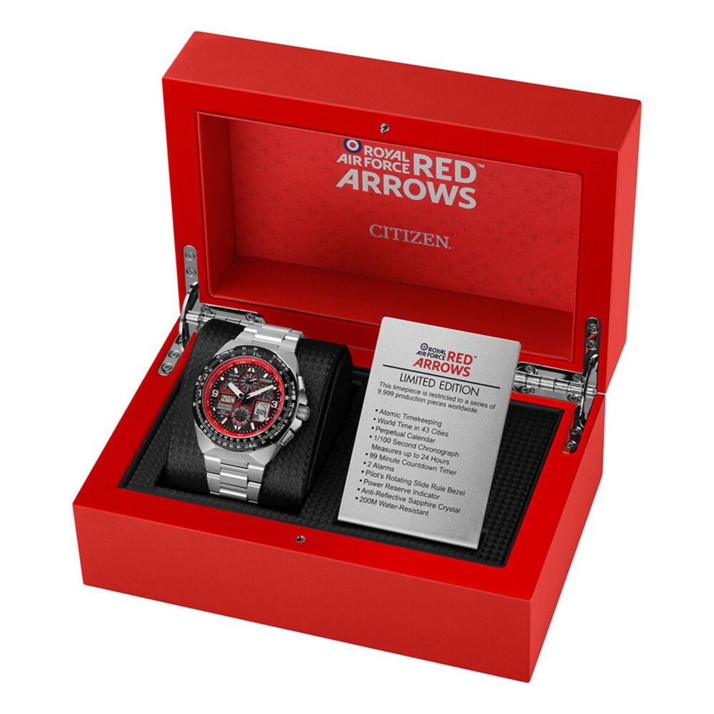 Citizen Eco-Drive Men's Limited Edition Red Arrows Black Dial Steel Bracelet Watch