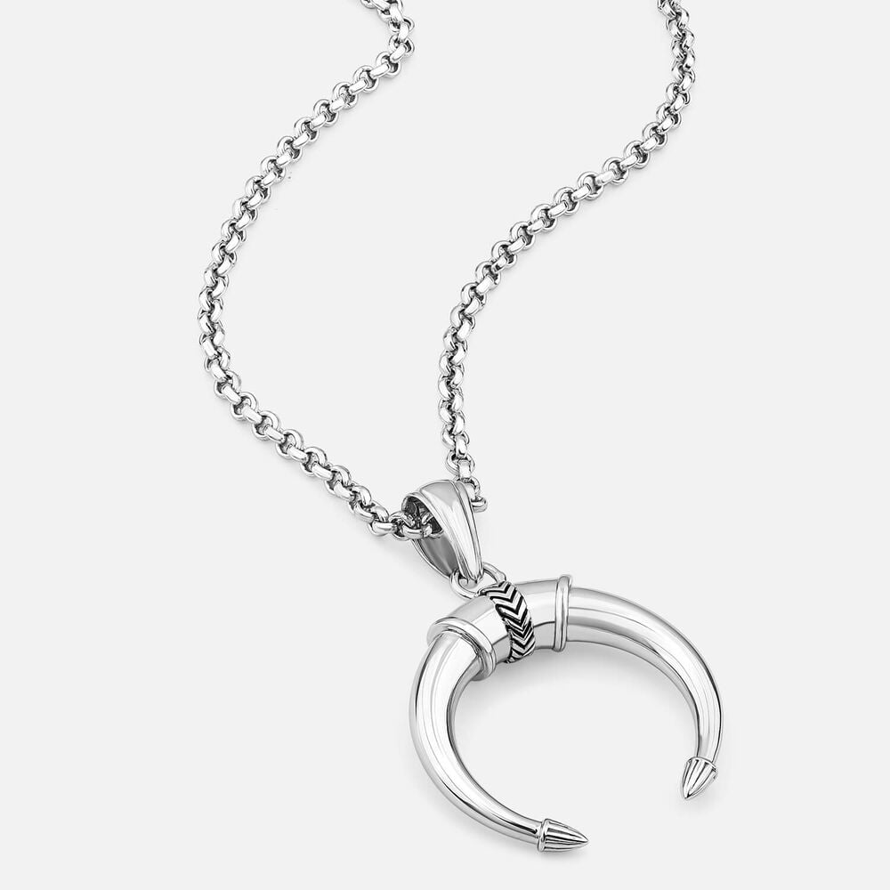 Sterling Silver Crescent Moon Pendant