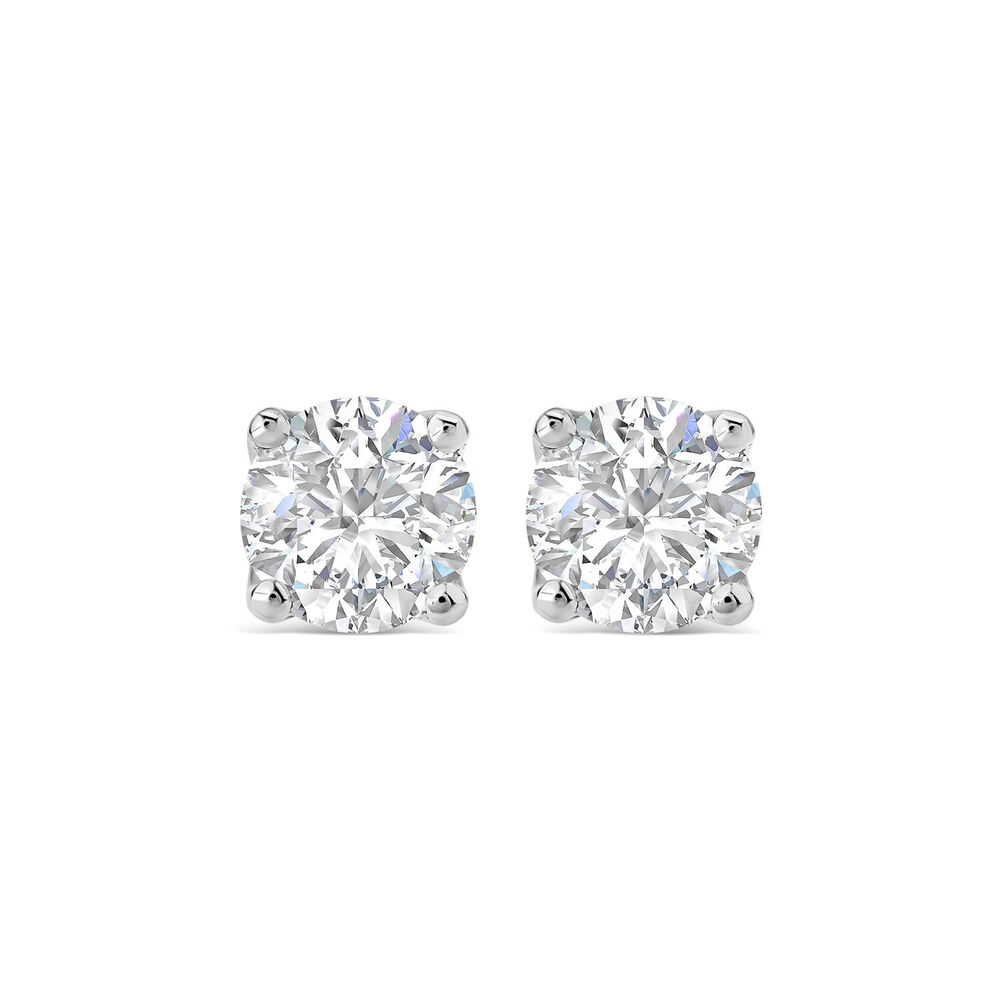 Born 18ct White Gold Lab Grown 3ct Diamond Round Stud Earrings