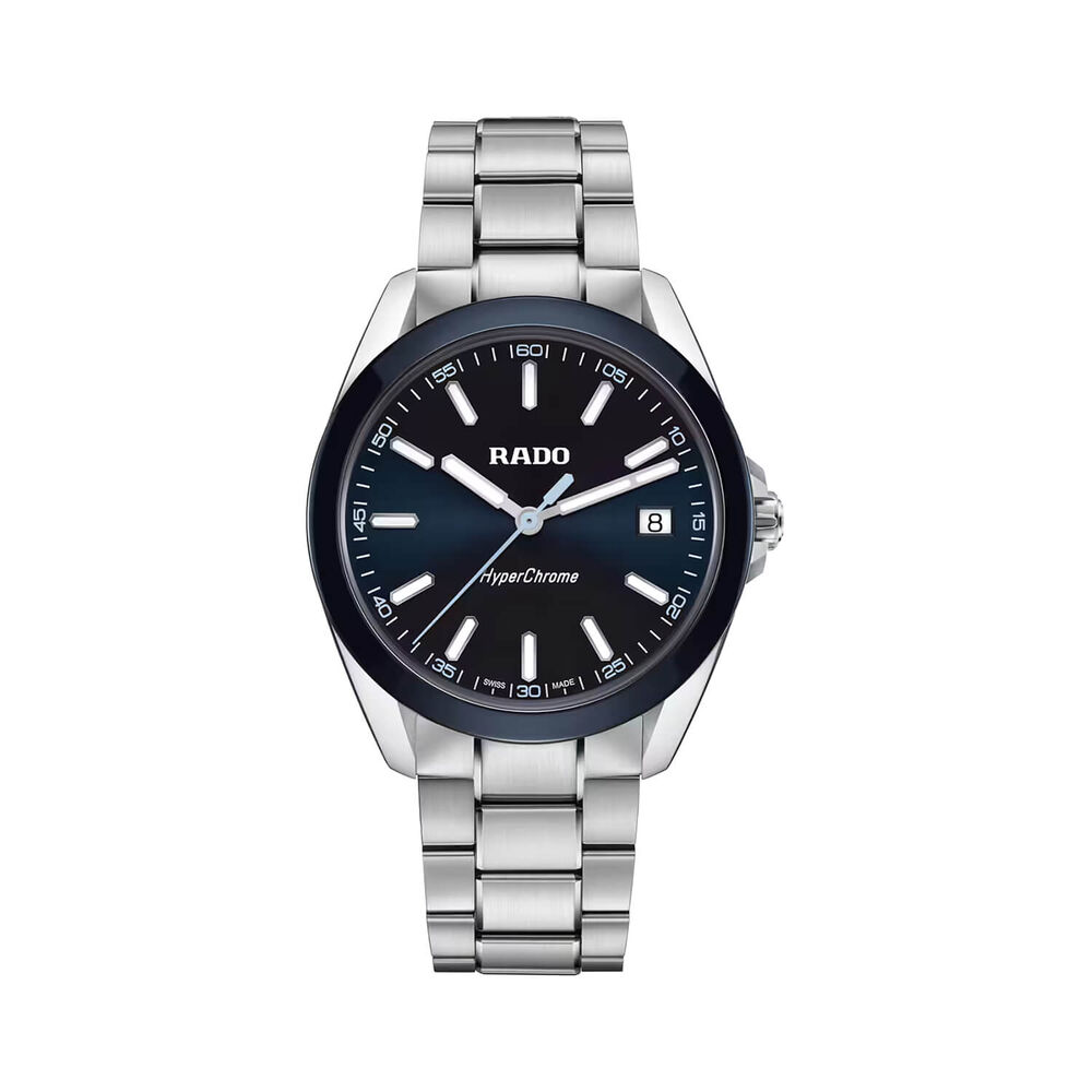 Rado HyperChrome Quartz 41.5mm Dark Blue Dial Steel Bracelet Watch image number 0