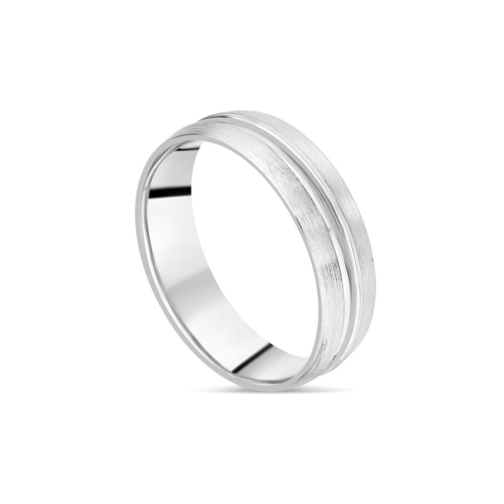 Platinum 6mm Matte & Polished Wedding Ring