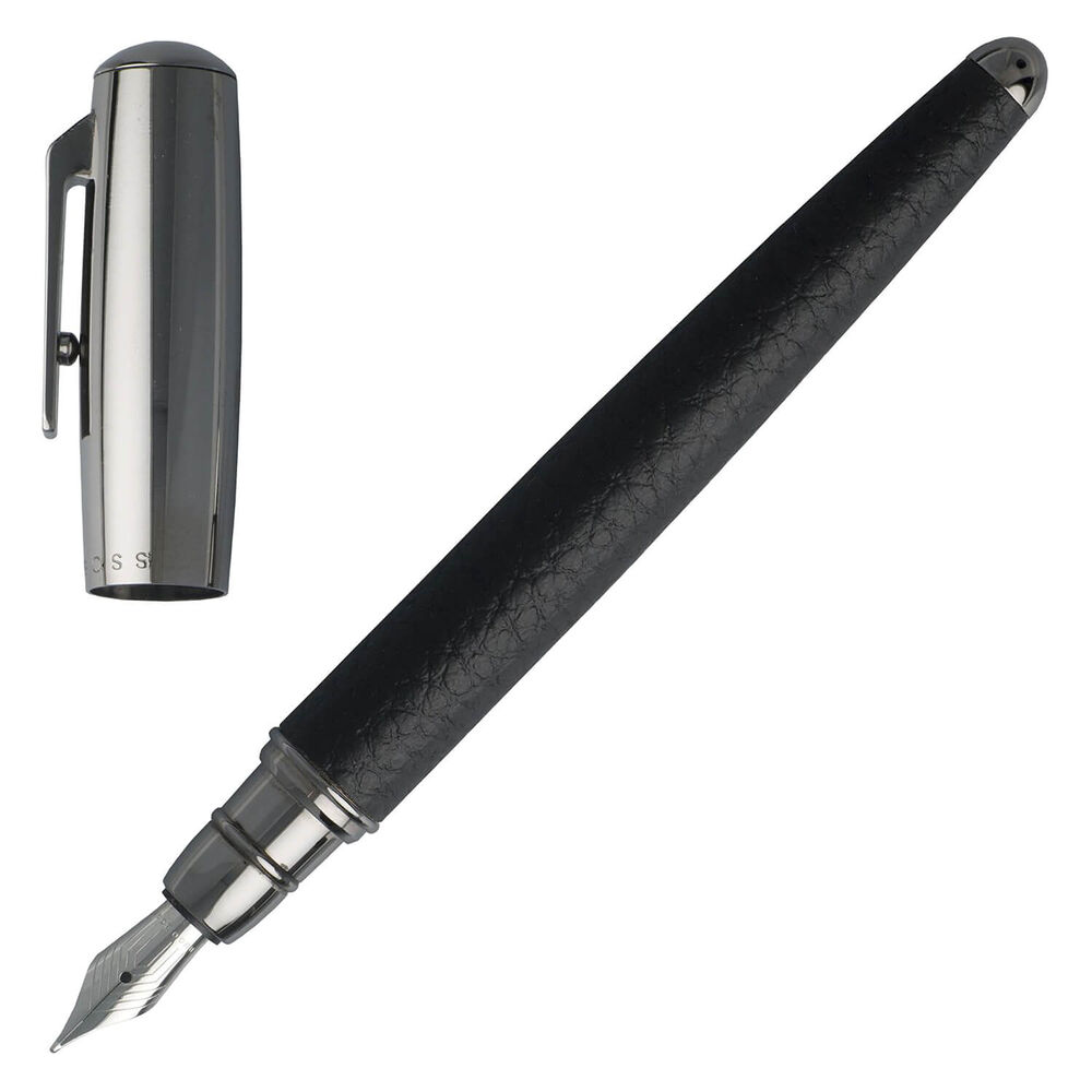 Hugo BOSS Pure Leather Black Fountain Pen image number 1