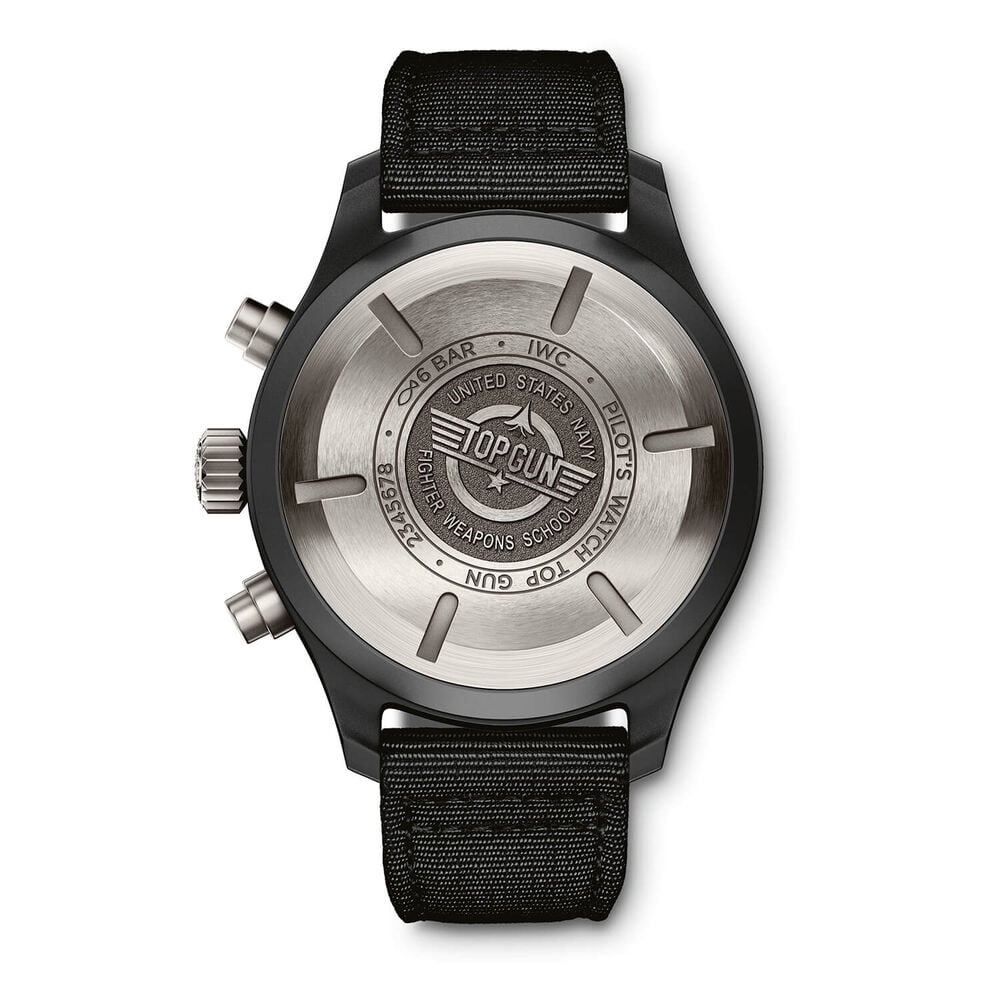 IWC Schaffhausen Pilot's Watch Chronograph Top Gun Black Dial Strap Watch