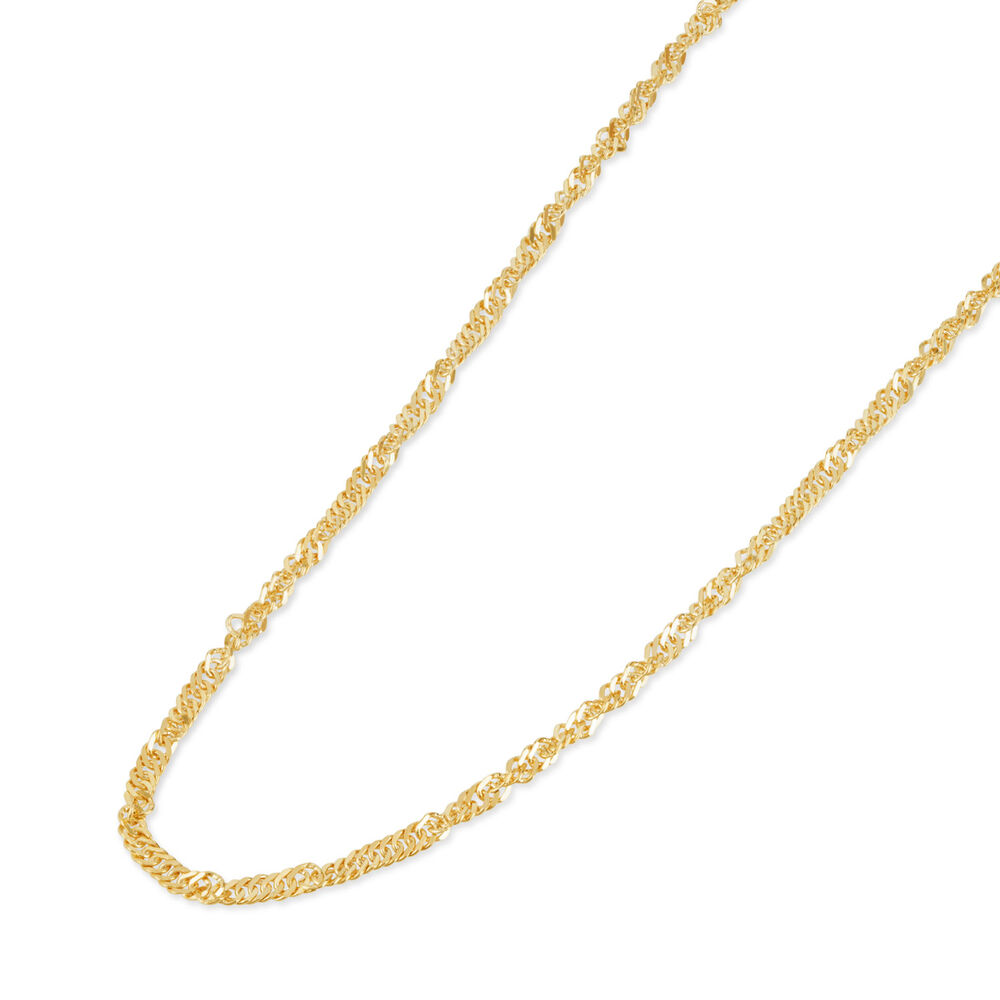 9ct Yellow Gold Singapore Twisted Chain Necklace image number 1