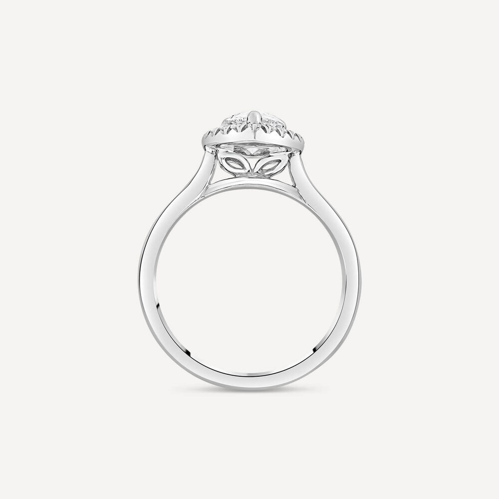 Born Platinum 1.20ct Lab Grown Pear & Halo Diamond Ring image number 3
