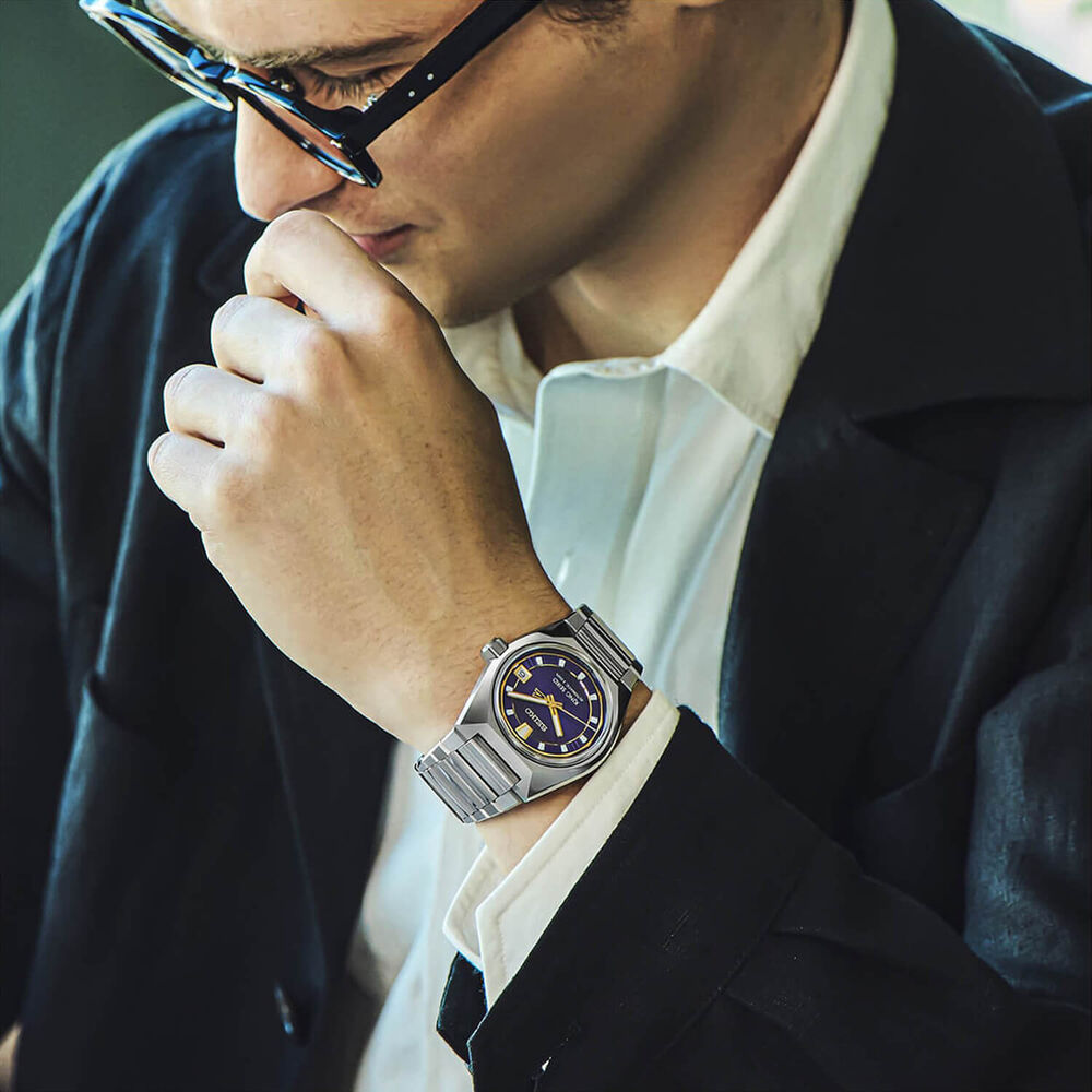 Seiko King Seiko VANAC 'Tokyo Twilight' 41mm Purple Dial Steel Bracelet Watch image number 9