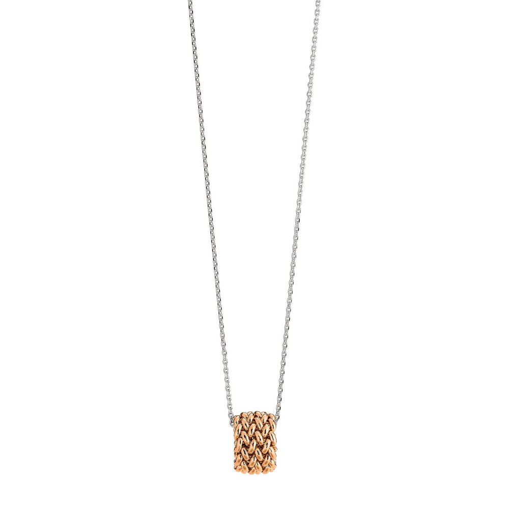 Eclat Chicco Rose Gold Plated Sterling Silver Pendant Ring Necklace image number 0