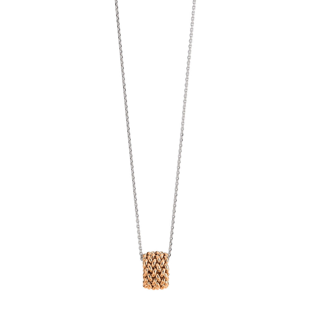 Eclat Chicco Rose Gold Plated Sterling Silver Pendant Ring Necklace