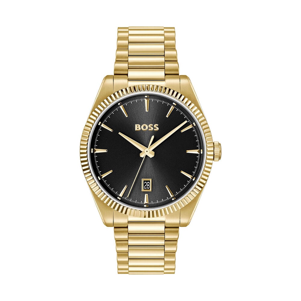 BOSS Cheswick 40mm Black Dial Gold Tone Stainless Steel Bracelet Watch image number 0
