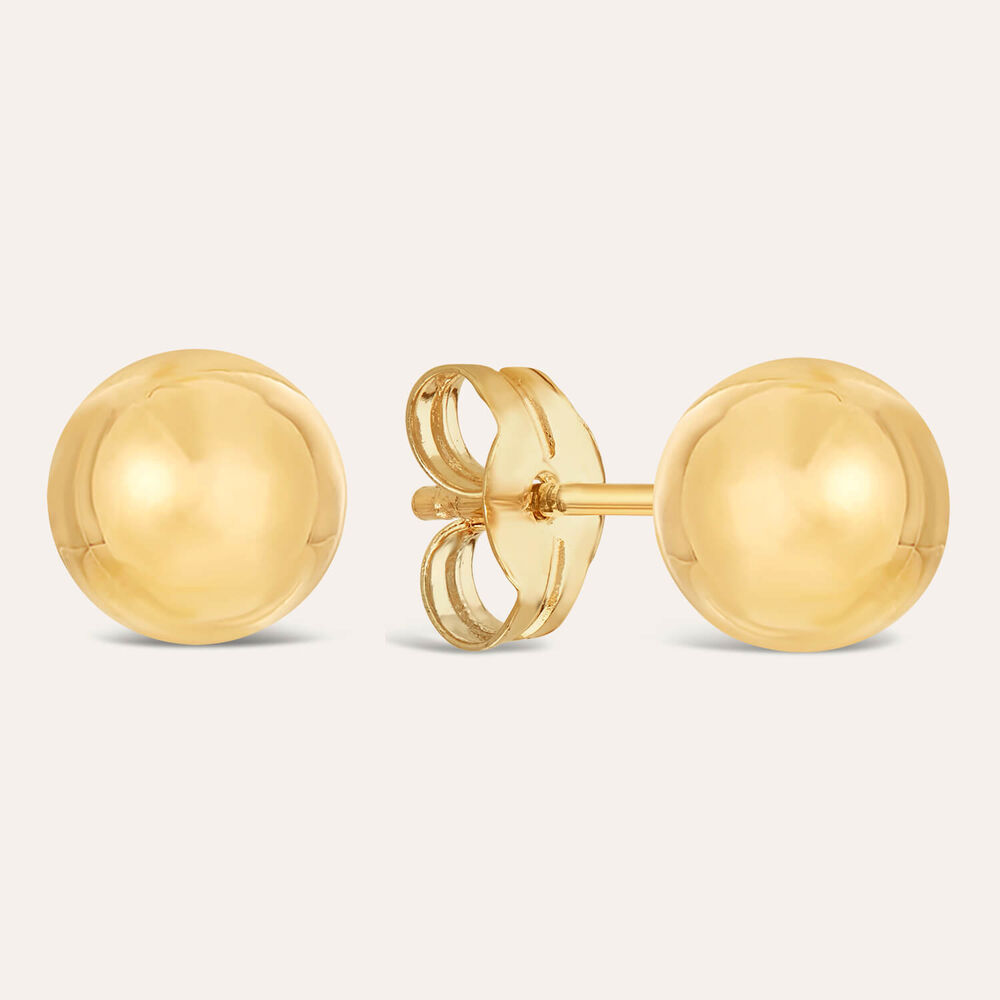 9ct Yellow Gold 6mm Polished Ball Stud Earrings