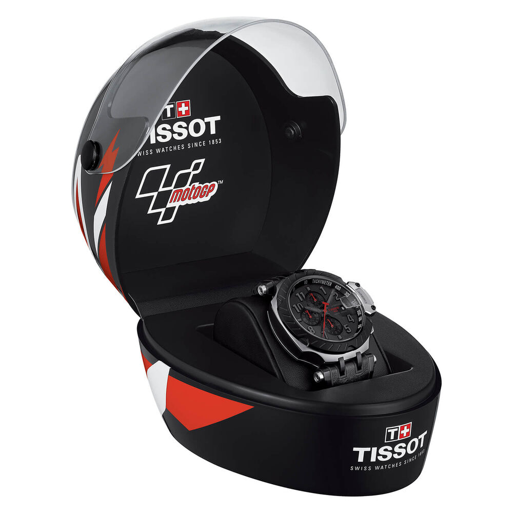Tissot T-Race MOTO GP Limited Edition 45mm Automatic Black Dial Steel Case Black Leather Strap Watch image number 5