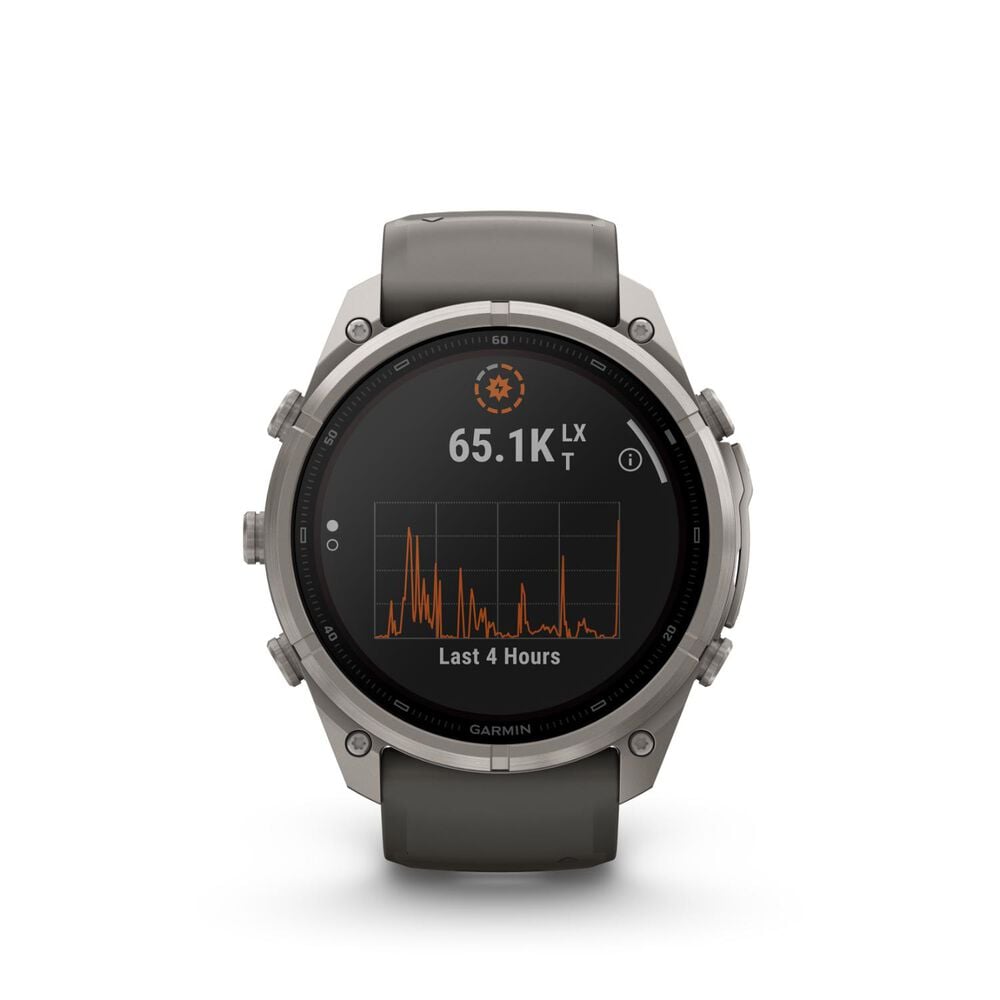 Garmin fenix 9 Pro Solar 51mm Titanium Pebble Grey Silicone Strap Watch