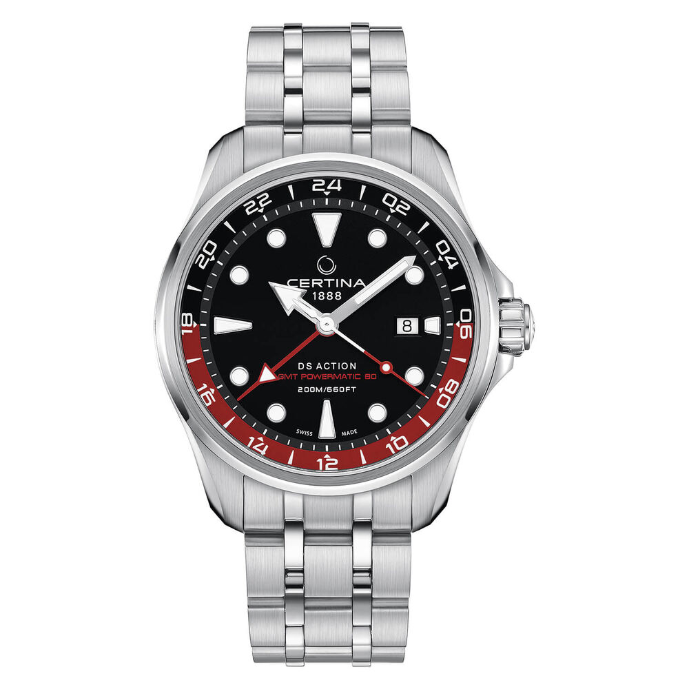 Certina Aqua DS Action Gmt Powermatic 80 Black Dial Steel Automatic Men's Watch image number 0