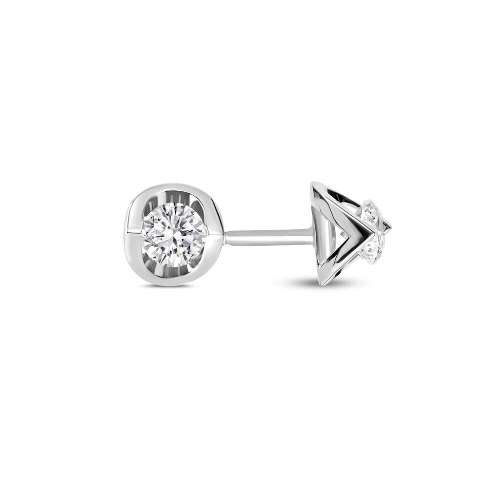 9ct White Gold 0.30ct Diamond Mirror Setting Stud Earrings image number 2